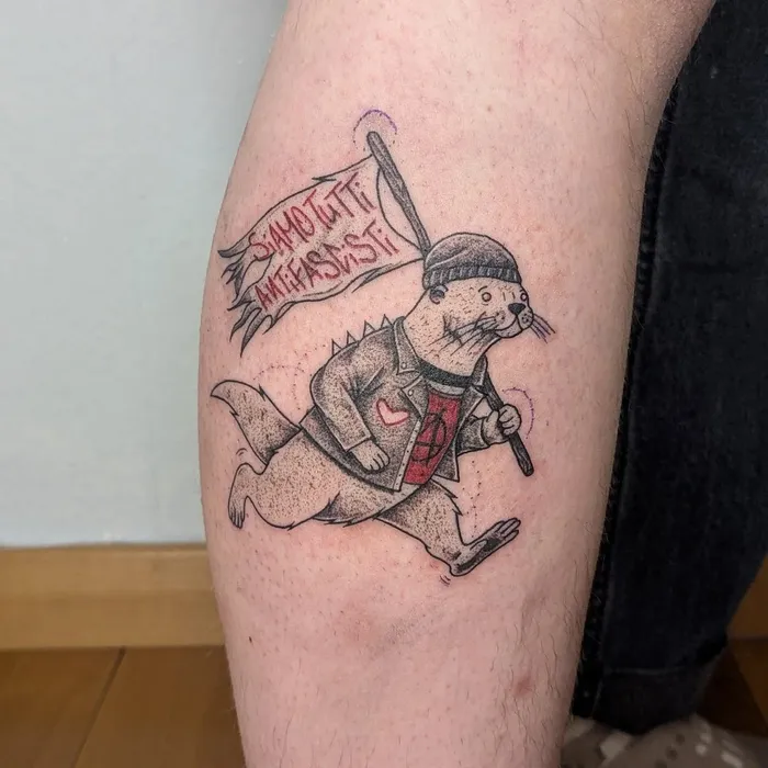 Tattoo – antifa otter